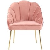 Eetkamerstoel Emillia Goud | Roze stof