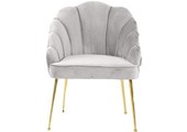 Eetkamerstoel Emillia Goud | Lichtgrijs stof