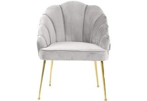 Eetkamerstoel Emillia Goud | Lichtgrijs stof
