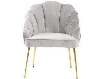 Eetkamerstoel Emillia Goud | Lichtgrijs stof