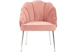 Eetkamerstoel Emillia Zilver | Roze stof