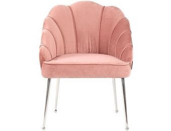 Eetkamerstoel Emillia Zilver | Roze stof