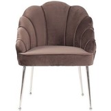 Eetkamerstoel Emillia Zilver | Bruin stof