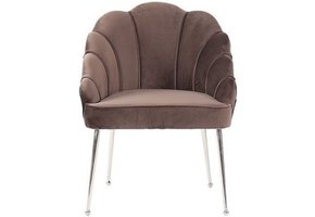 Eetkamerstoel Emillia Zilver | Bruin stof