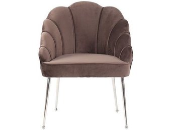Eetkamerstoel Emillia Zilver | Bruin stof