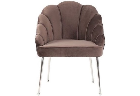 Eetkamerstoel Emillia Zilver | Bruin stof