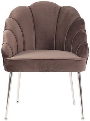 Eetkamerstoel Emillia Zilver | Bruin stof