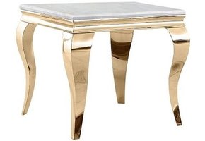 Bijzettafel Polo Goud - Wit Marmer
