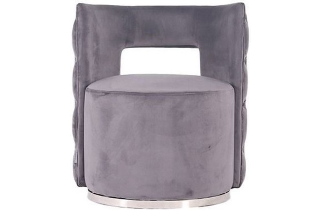 Draaifauteuil Piacenza Grijs velvet / zilver