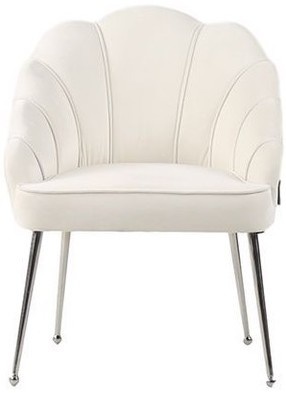 Eetkamerstoel Emillia Zilver | Beige stof