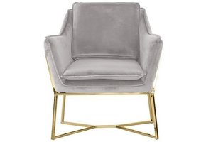 Foggia Fauteuil Goud Lichtgrijs stof