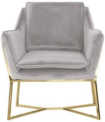 Foggia Fauteuil Goud Lichtgrijs stof