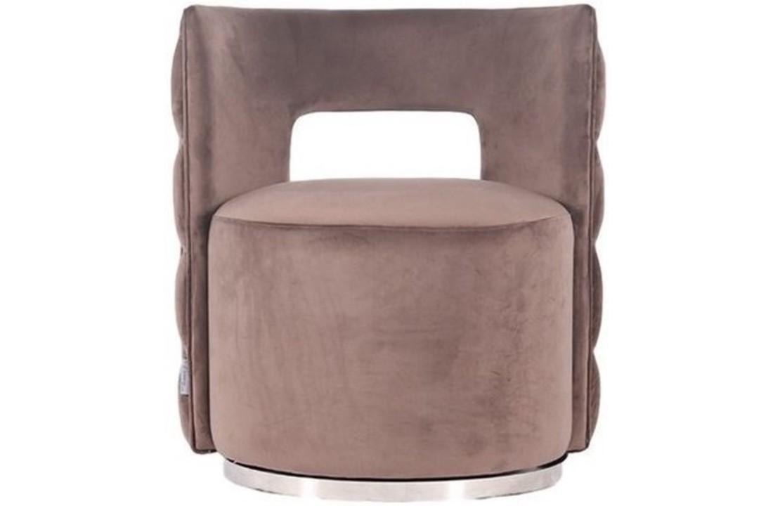 Draaifauteuil Piacenza Bruin velvet / zilver