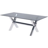 Eettafel Novara - 200x100x76 CM - Smokey glass