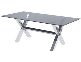 Eettafel Novara - 200x100x76 CM - Smokey glass