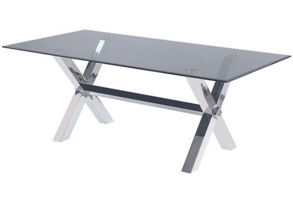 Eettafel Novara - 200x100x76 CM - Smokey glass