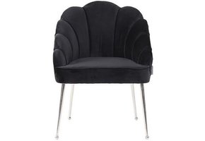 Eetkamerstoel Emillia Zilver | Zwart stof