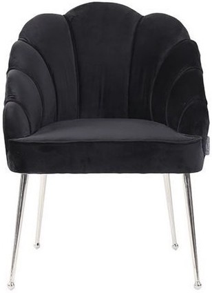 Eetkamerstoel Emillia Zilver | Zwart stof