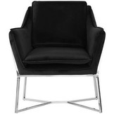 Foggia Fauteuil Zilver Zwart stof