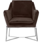 Foggia Fauteuil Zilver Bruin stof