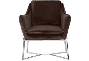 Foggia Fauteuil Zilver Bruin stof