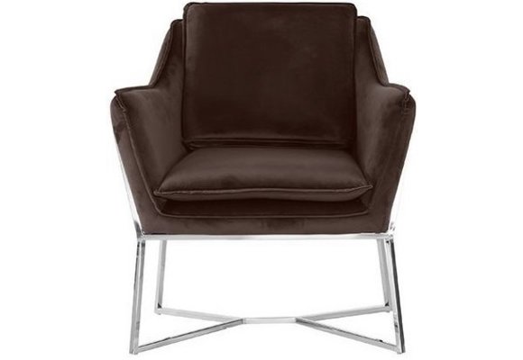 Foggia Fauteuil Zilver Bruin stof