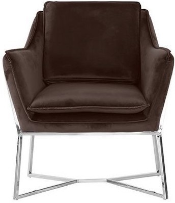 Foggia Fauteuil Zilver Bruin stof