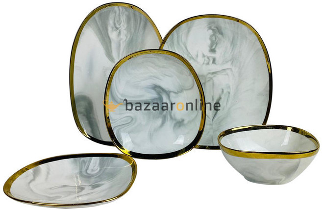 Bricard Sens Serviesset set 25-delig Marmer-Grijs