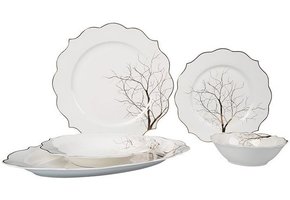 Bricard Bron Forest Serviesset set 25-delig Wit/Goud