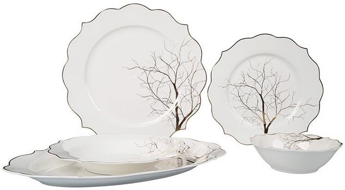 Bricard Bron Forest Serviesset set 25-delig Wit/Goud
