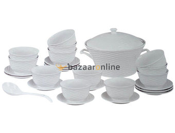 Soep set - 27-delig - Porselein - Strepenprint