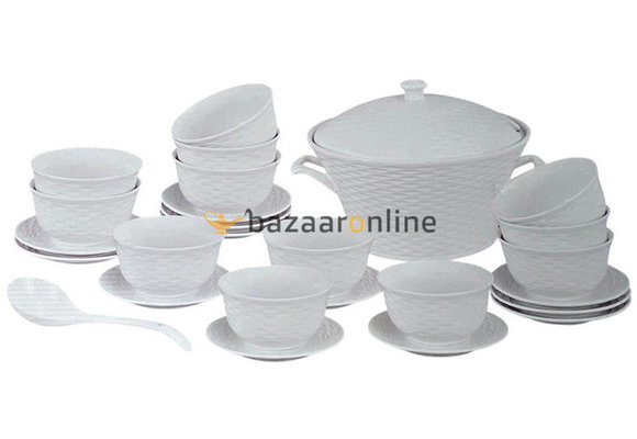 Soep set - 27-delig - Porselein - Strepenprint