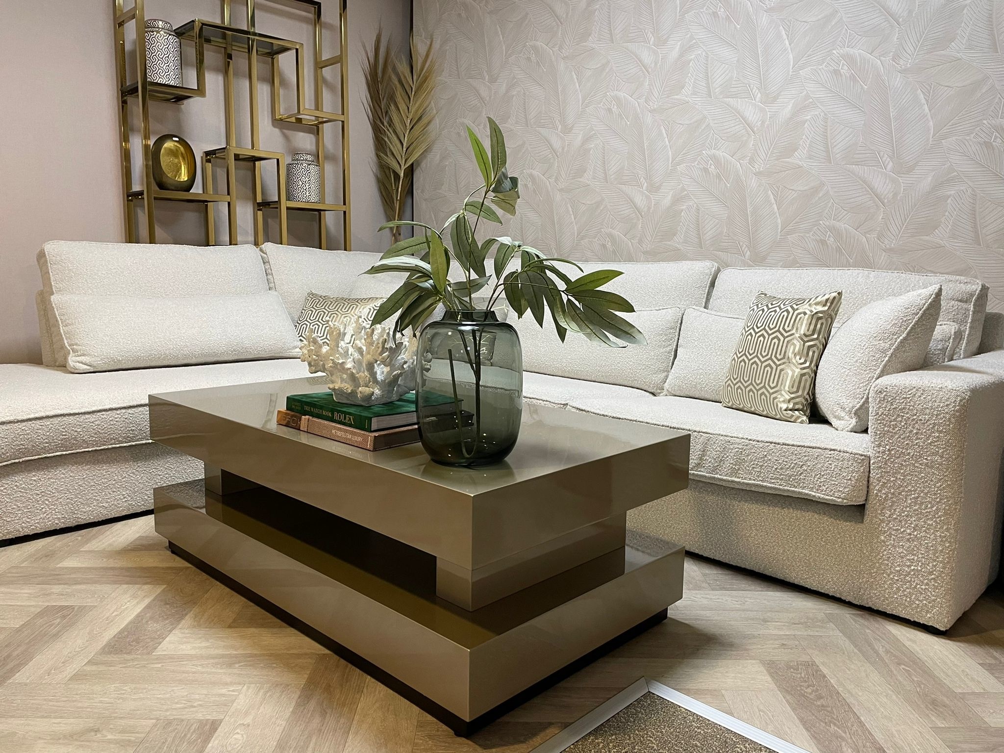 Salontafel Blox - Hamburger - Champagne - Hoogglans - Rechthoekig