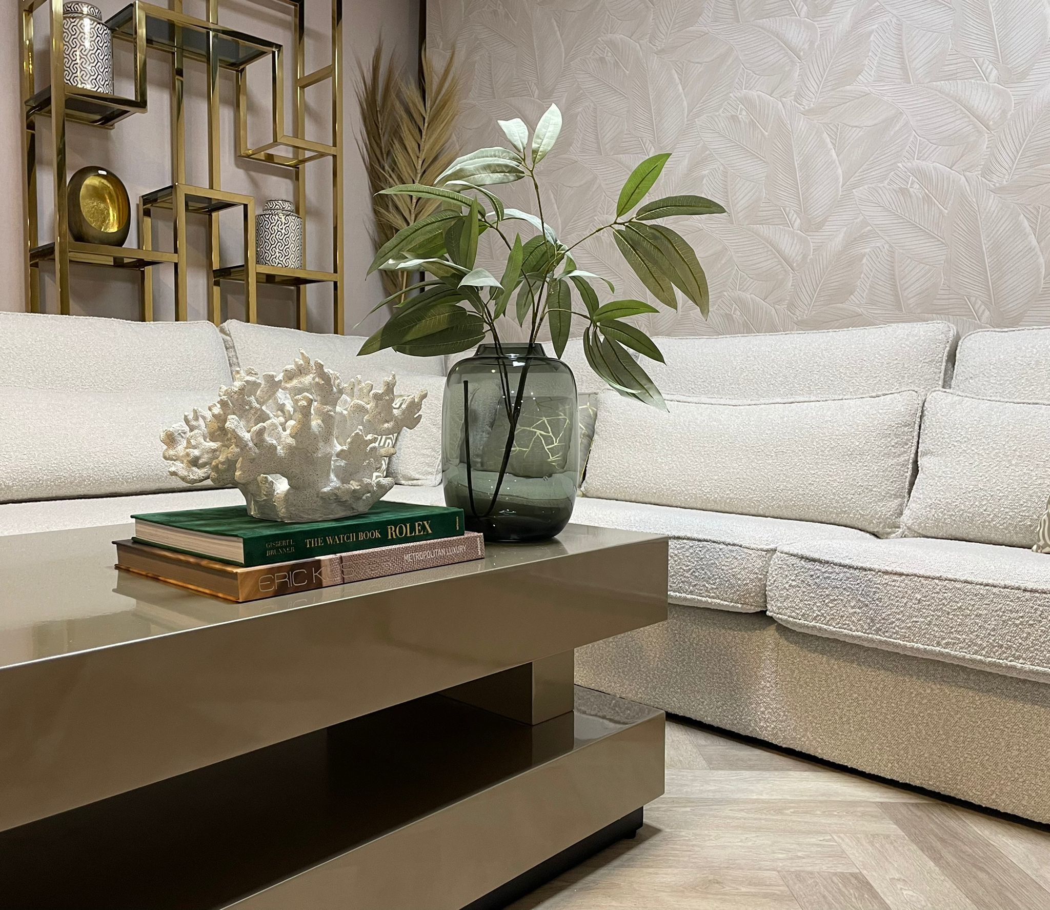 Salontafel Blox - Hamburger - Champagne - Hoogglans - Rechthoekig