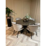 Eettafel Tokyo - Rond - Grijs Metallic hoogglans