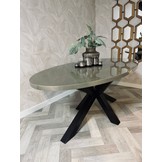 Eettafel Kioto - Ovaal - Grijs Metallic hoogglans