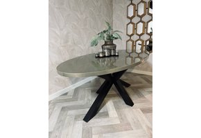 Eettafel Kioto - Ovaal - Grijs Metallic