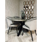 Eettafel Kioto - Ovaal - Grijs Metallic hoogglans