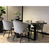 Eettafel Osaka - Kruispoot - Grijs Metallic hoogglans