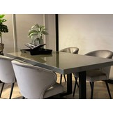 Eettafel Osaka - Kruispoot - Grijs Metallic hoogglans