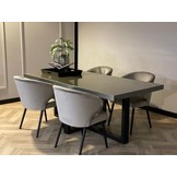 Eettafel Osaka - Kruispoot - Grijs Metallic hoogglans