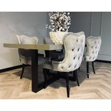 Eettafel Osaka - Kruispoot - Champagne hoogglans