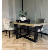 Eettafel Osaka - Kruispoot - Champagne hoogglans