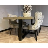 Eettafel Osaka - Kruispoot - Champagne hoogglans