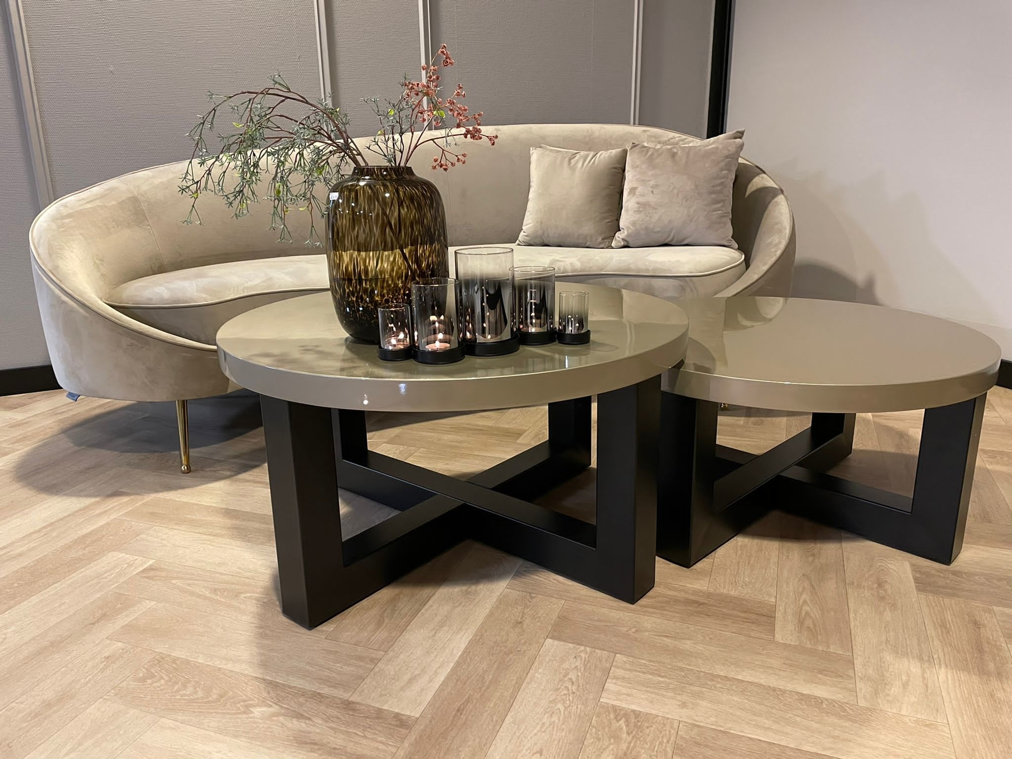 Salontafel Osaka - Set van 2 Rond - Champagne