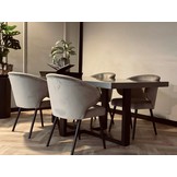 Eettafel Osaka - Kruispoot - Taupe hoogglans