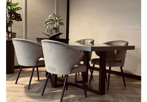 Eettafel Osaka - Kruispoot - Taupe