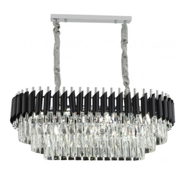 Hanglamp Pearl Ovaal Zilver/Zwart - Eric Kuster Style - 80 x 30 cm