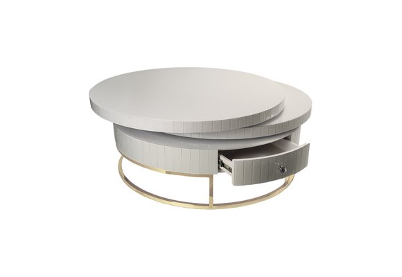 Rolanda Spiegel Salontafel Wit/Goud - Schuifbaar