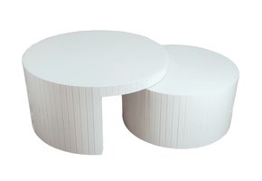 Kalinsky Spiegel Salontafel Wit - Rond set van 2